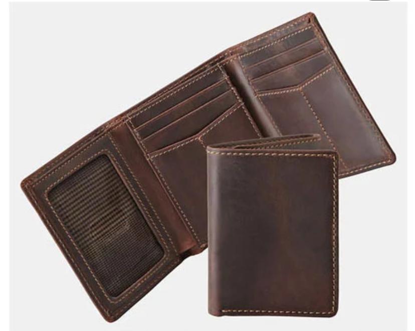 leather trifold wallet