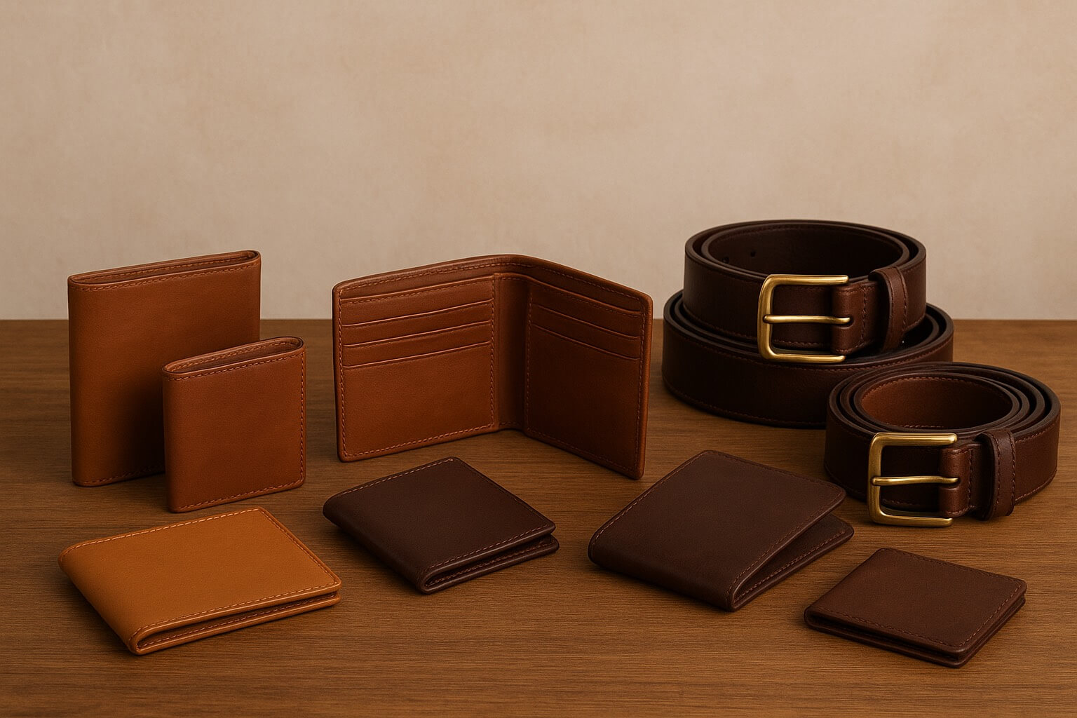leather wallets & belts